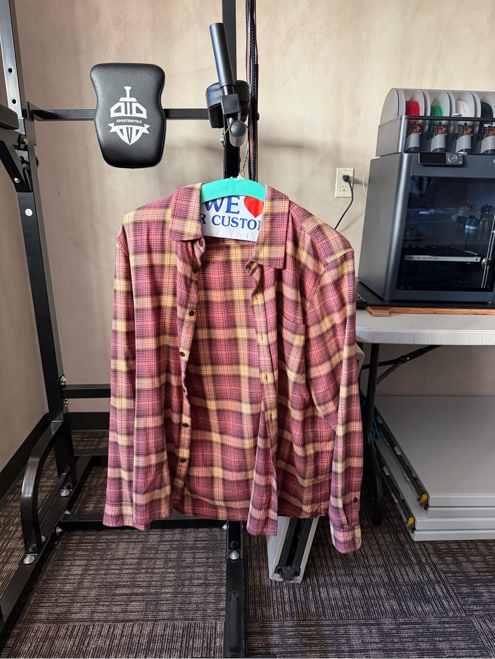Outerknown Men’s Large Organic Cotton Plaid Button-Up Shirt